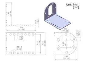 Pololu 37D mounting bracket dimensions